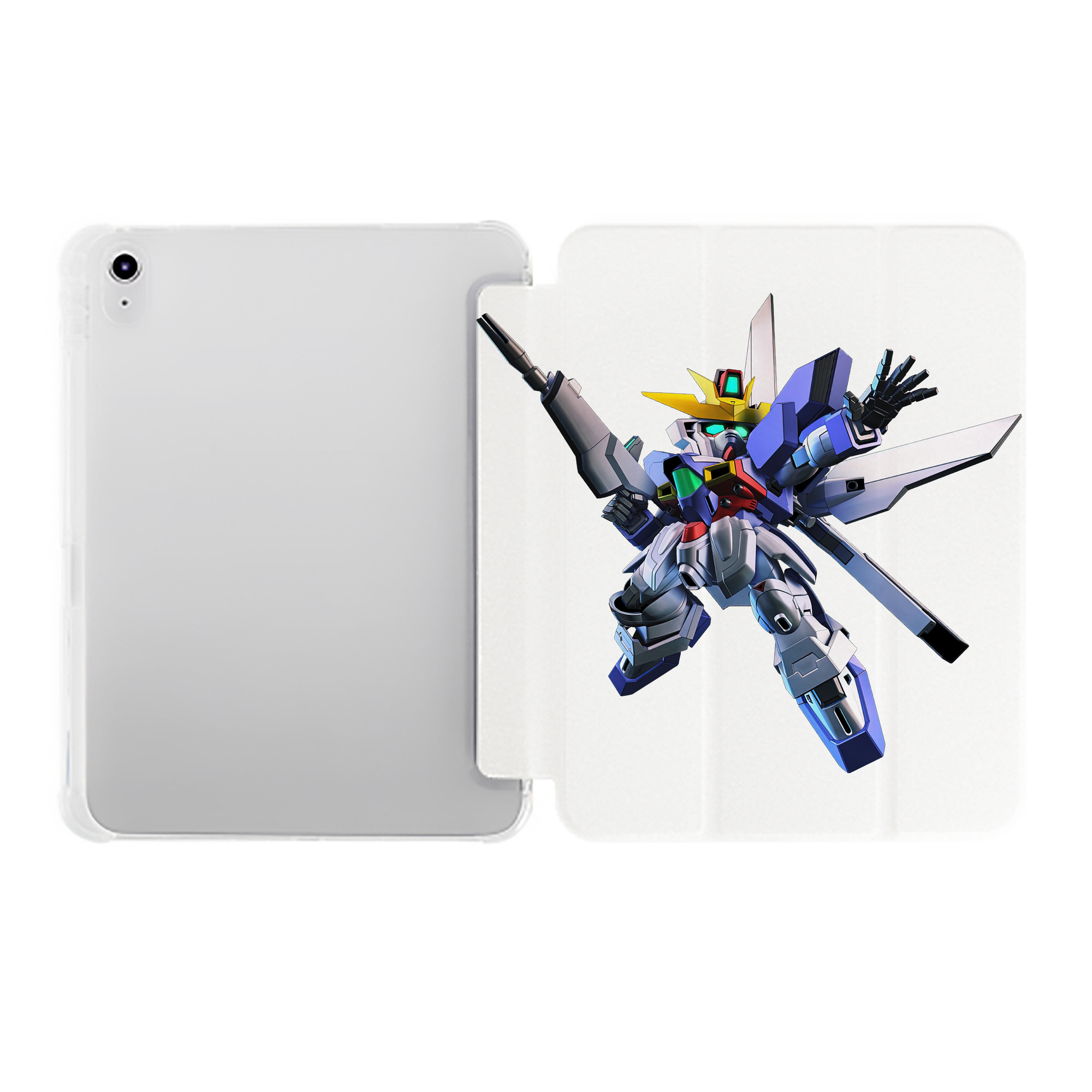 （画像用） 機動戦士ガンダム Mobile Suit Gundam IPad ケース ペン収納付き 三つ折りスタンド PUレザー×シリコン 対応機種9.5/10.5/10.9インチ
